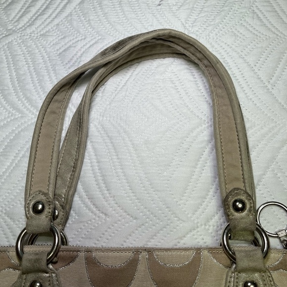 Coach Poppy Glam Women’s Metallic $ Camel Shoulder Tote Bag - Picture 4 of 9